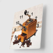 oude koffiefabriek met koffiebonen vierkante klok (Hoek)