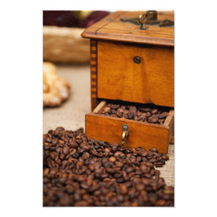 Oude koffiemolen foto afdruk