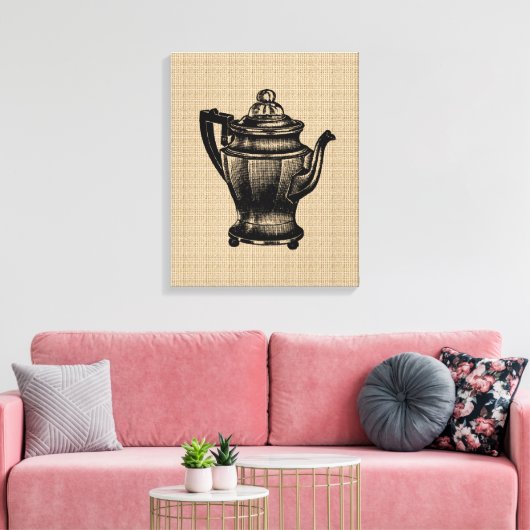 Oude koffiepot op canvas afdruk (Insitu (Woonkamer))
