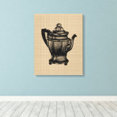 Oude koffiepot op canvas afdruk (Insitu (Houten vloer))