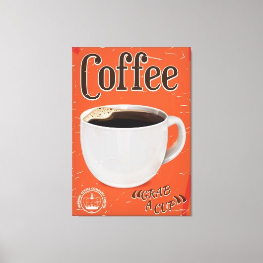 Oude koffiereclameposter canvas afdruk (Voorkant)