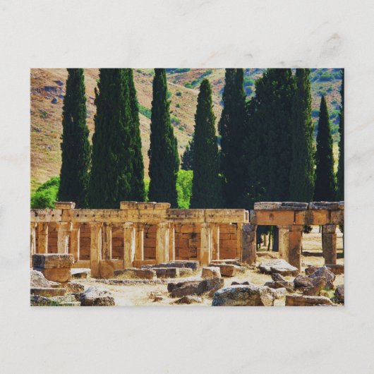 Oude kolommen Hierapolis, Turkije Briefkaart (Voorkant)