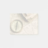 Oude kompas over oude kaart post-it® notes (Voorkant)