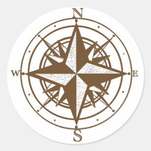Oude kompas ronde sticker