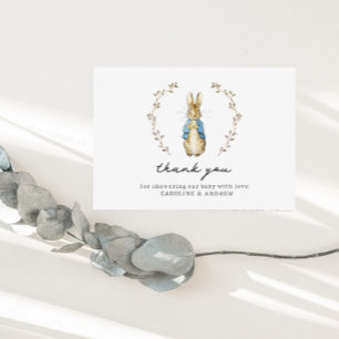 Oude Konijn Baby Shower Bedankkaart