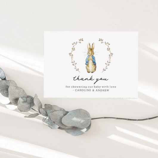 Oude Konijn Baby Shower Bedankkaart