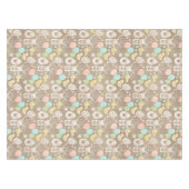 Oude Konijn Eieren Kuikens Pastel Bruin Pasen Tafelkleed (Voorkant (Horizontaal))