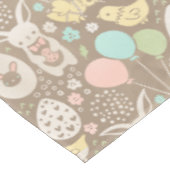 Oude Konijn Eieren Kuikens Pastel Bruin Pasen Tafelkleed (Gekanteld)