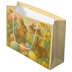 Oude Konijn/Kabouter Pasen Eieren/Lente Vlokken Groot Cadeauzakje