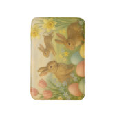 Oude Konijn Pasen Ei/Lente Fleece  Badmat (Voorkant Verticaal)