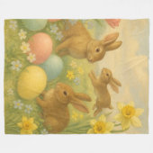 Oude Konijn Pasen Ei/Lente Fleece Deken (Voorkant (Horizontaal))