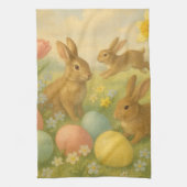Oude Konijn Pasen Ei/Lente   Theedoek (Verticaal)
