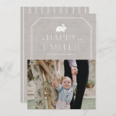 Oude Konijn Pasen Fotokaart - Grijs Kaart (Voorkant / Achterkant)