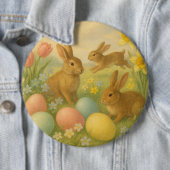 Oude Konijn/Pasensei/Lente Ronde Button 6,0 Cm (In situ)
