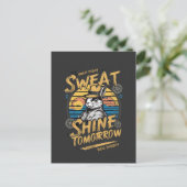 Oude Konijn Workout Motivatie Kunst Briefkaart (Staand voorkant)