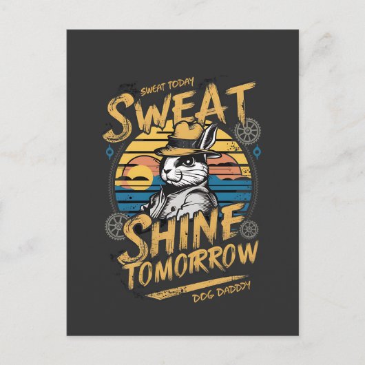 Oude Konijn Workout Motivatie Kunst Briefkaart (Voorkant)