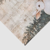 Oude Konijnen Kerst Winter Verouderde Decoupage Tissuepapier (Detail)