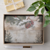 Oude Konijnen Kerst Winter Verouderde Decoupage Tissuepapier (Geschenk)