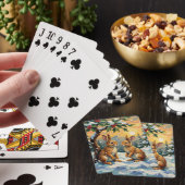 Oude konijnen onder de hulstboom Kerstmis Pokerkaarten (Insitu)