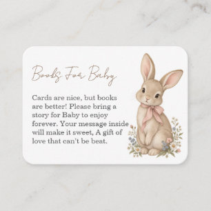 Oude konijnenboeken voor babyshower informatiekaartje