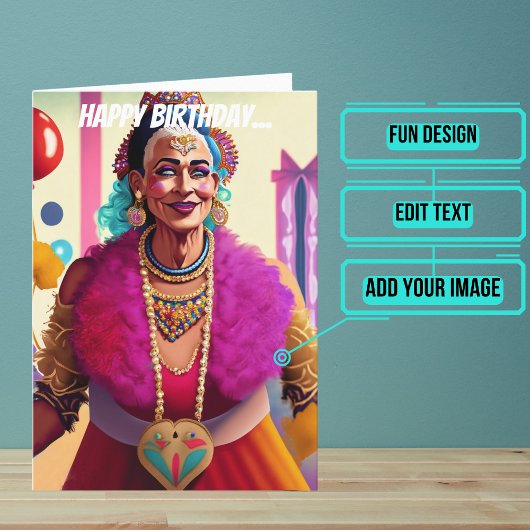 Oude Koningin van Harten Grappige Gay Verjaardag Kaart