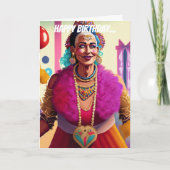 Oude Koningin van Harten Grappige Gay Verjaardag Kaart (Voorkant)