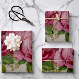 Oude kool inpakpapier plat vel set van 3