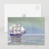 Oude koopvaardijschip - 3D rendering Briefkaart (Voorkant / Achterkant)