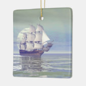 Oude koopvaardijschip - 3D rendering Keramisch Ornament (Links)