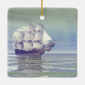 Oude koopvaardijschip - 3D rendering Keramisch Ornament (Achterkant)