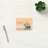 Oude koopvaardijschip op de oceaan - 3D rendering Post-it® Notes (Kantoor)