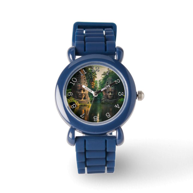 Oude koppen - omlijsting met zwarte cijfers Horlog Horloge (Voorkant)