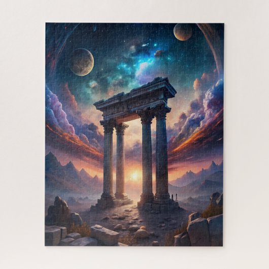 Oude Kosmische Tempel - Fantasy Galaxy Ruïnes Legpuzzel (Verticaal)