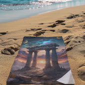 Oude Kosmische Tempel - Fantasy Galaxy Ruïnes Strandlaken