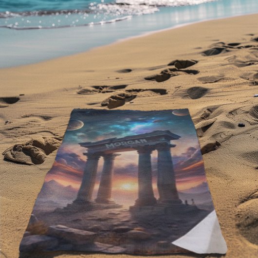 Oude Kosmische Tempel - Fantasy Galaxy Ruïnes Strandlaken