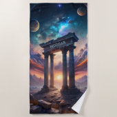 Oude Kosmische Tempel - Fantasy Galaxy Ruïnes Strandlaken (Voorkant)