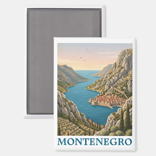 Oude Kotorbaai Montenegro Balkan Landschap Magneet (Voorkant / Achterkant)