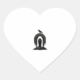 Oude Kraai Begraafplaats Graf Silhouet Shirt Ontwe Hart Sticker