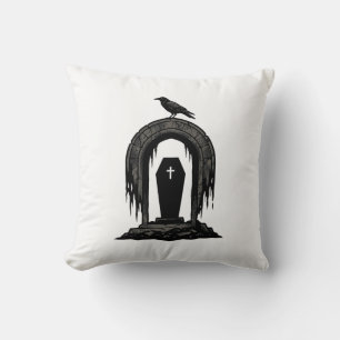 Oude Kraai Begraafplaats Graf Silhouet Shirt Ontwe Kussen