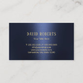 Oude Kraai Gouden Vogel Logo Modern Marineblauw Visitekaartje (Achterkant)