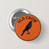 oude kraai ronde button 5,7 cm (Voorkant /achterkant)