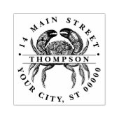 Oude Krab #1 Tekening Naam Retouradres Rubberstempel (Afrduk)