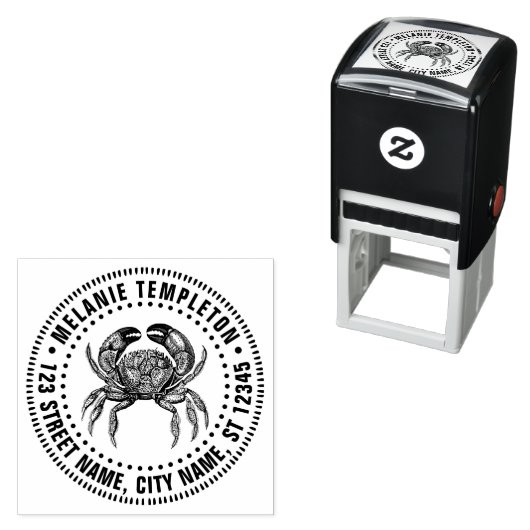 Oude Krab #1 Tekening Naam Retouradres Zelfinktende Stempel (In situ)