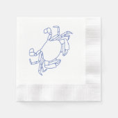 Oude Krab Kust Beach Party Blauw Servet (Voorkant)