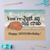Oude krab schattige strand Verjaardag tissue Tissuepapier (Craft)