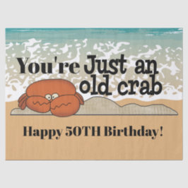 Oude krab schattige strand Verjaardag tissue Tissuepapier
