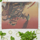 Oude Krampus Kerstprint Theedoek (Gevouwen)