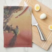 Oude Krampus Kerstprint Theedoek (Quarter Fold)