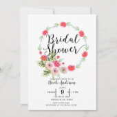 Oude krans bloemrijke waterverf bruidsdouche kaart (Voorkant)