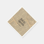  oude krant achtergrond bruiloft servetten (Hoek)